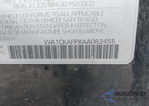 2010 Audi Q5 3.2 Premium z USA, uszkodzony, nr VIN WA1CKAFPXAA082455